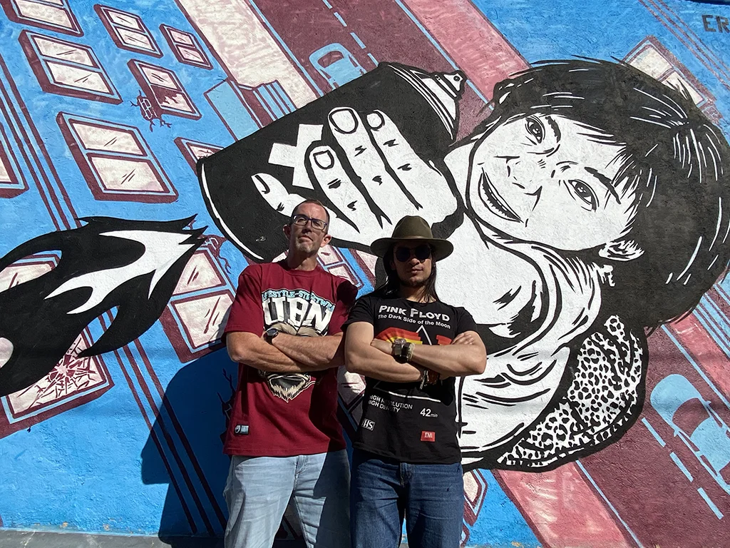 Felipe Gutiérrez junto a Gustavo durante su estancia en Tunja, Boyacá